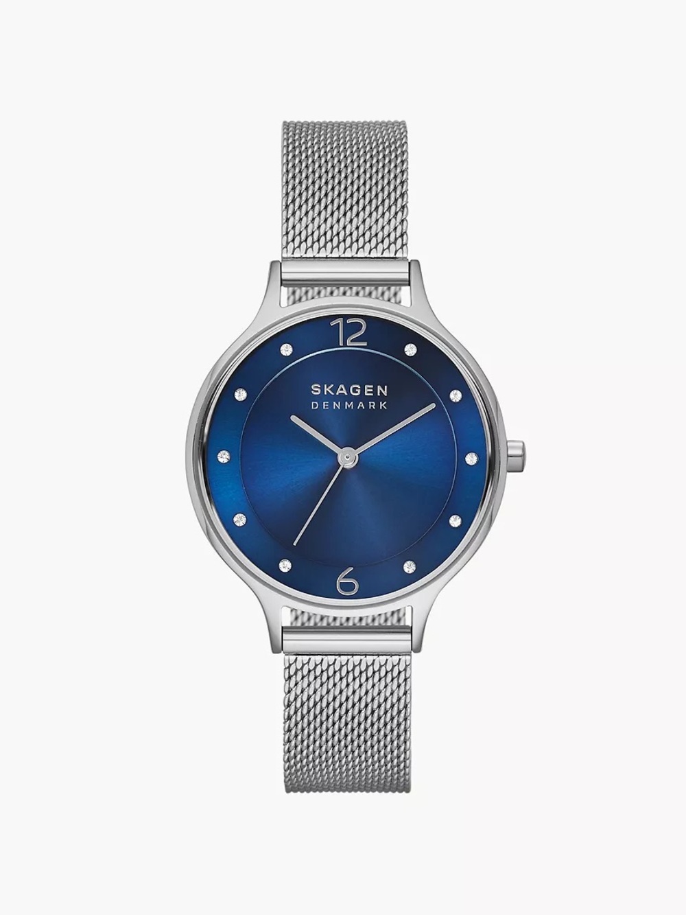 Skagen Denmark Anita Lille Steel Mesh Watch with Deep Ocean Blue Dial